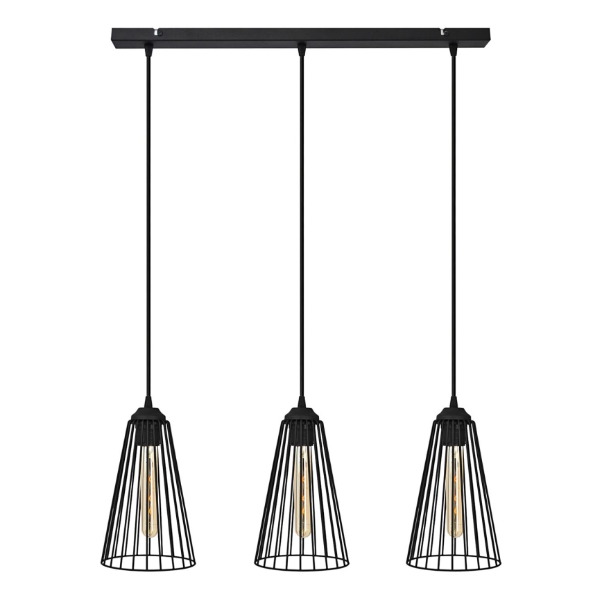 Luster na sajli TORRI 3xE27/15W/230V crna
