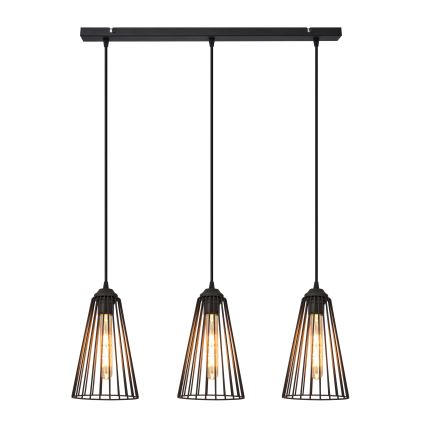 Luster na sajli TORRI 3xE27/15W/230V crna