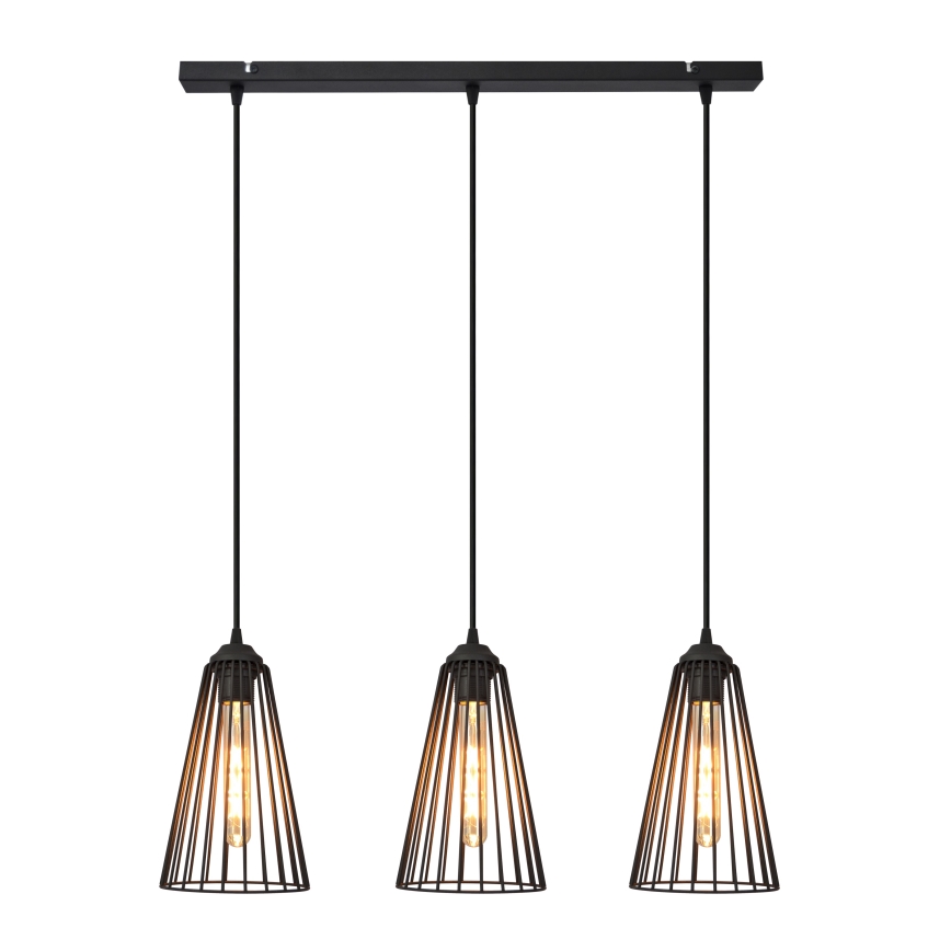 Luster na sajli TORRI 3xE27/15W/230V crna