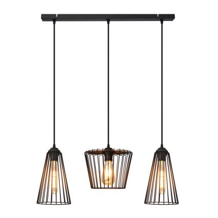 Luster na sajli TORRI 3xE27/15W/230V crna