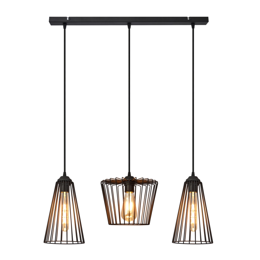 Luster na sajli TORRI 3xE27/15W/230V crna