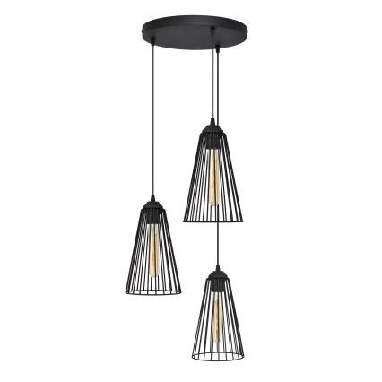 Luster na sajli TORRI 3xE27/15W/230V crna