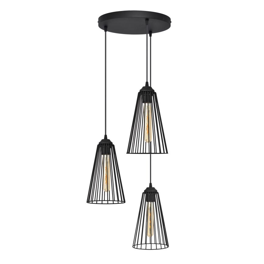 Luster na sajli TORRI 3xE27/15W/230V crna