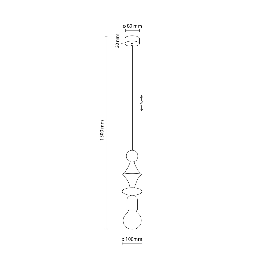 Luster na sajli TOWER 1xE27/15W/230V crna