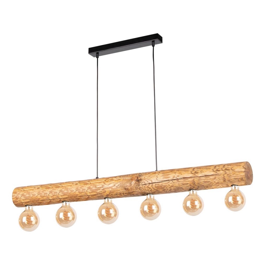 Luster na sajli TRABO 6xE27/25W/230V hrast