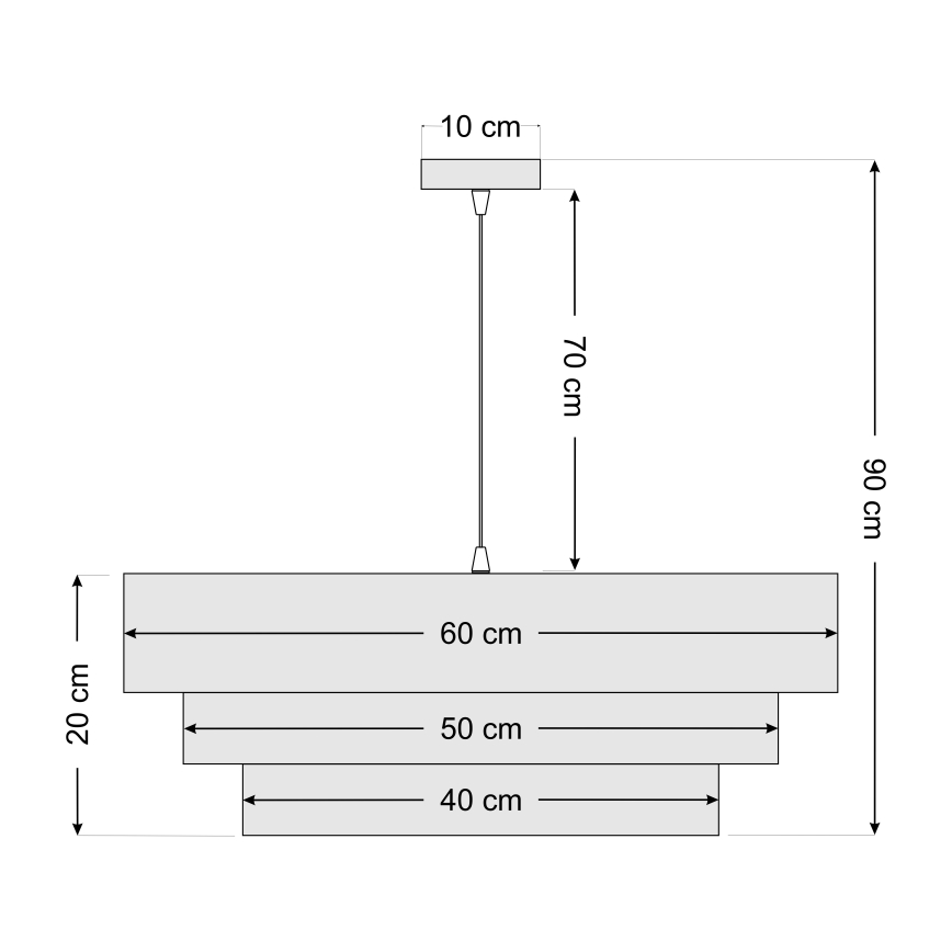Luster na sajli TRINITI 1xE27/60W/230V smeđa/bež/zlatna