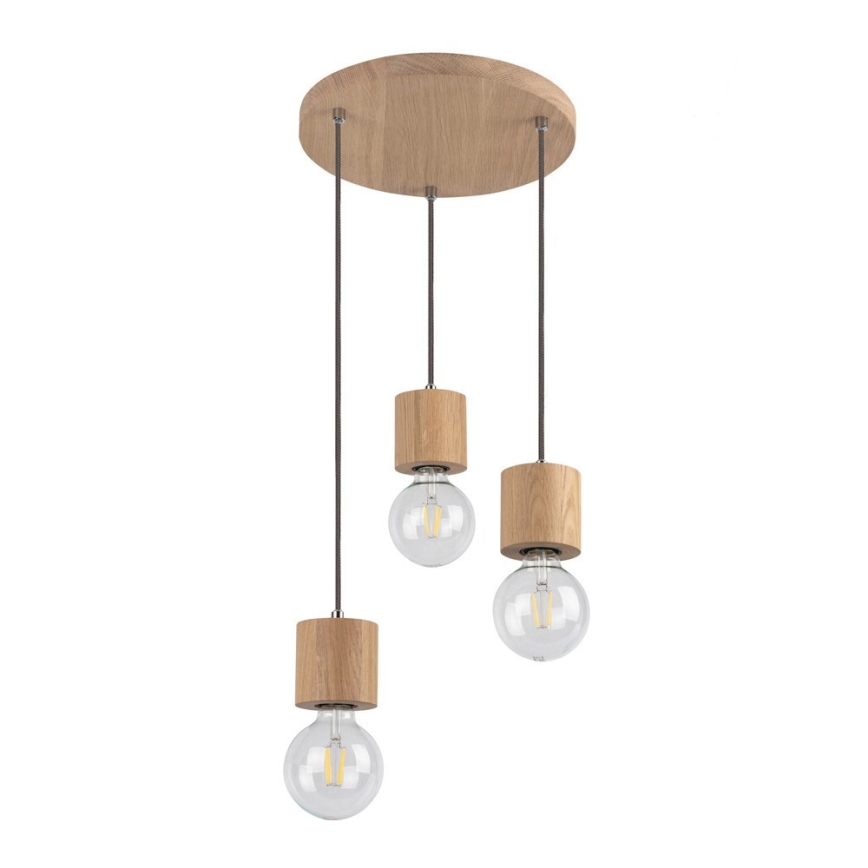 Luster na sajli TRONGO 3xE27/60W/230V hrast