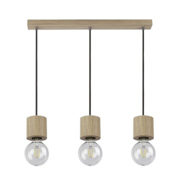 Luster na sajli TRONGO ROUND 3xE27/60W/230V hrast