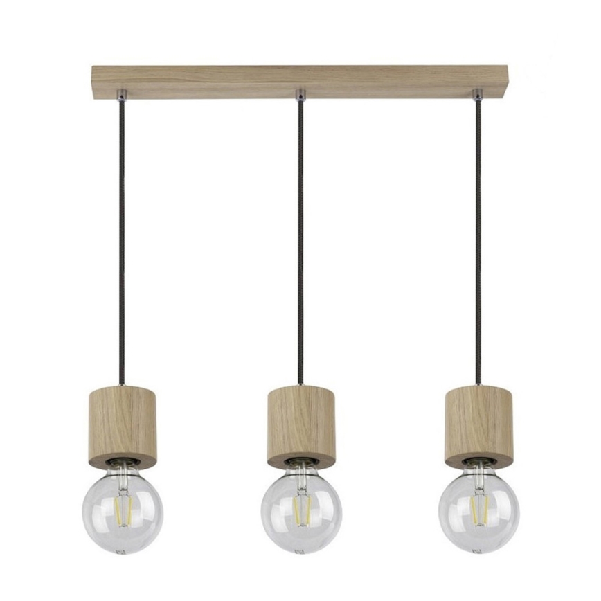 Luster na sajli TRONGO ROUND 3xE27/60W/230V hrast