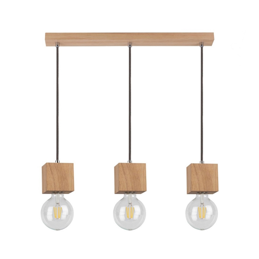 Luster na sajli TRONGO ROUND 3xE27/60W/230V hrast