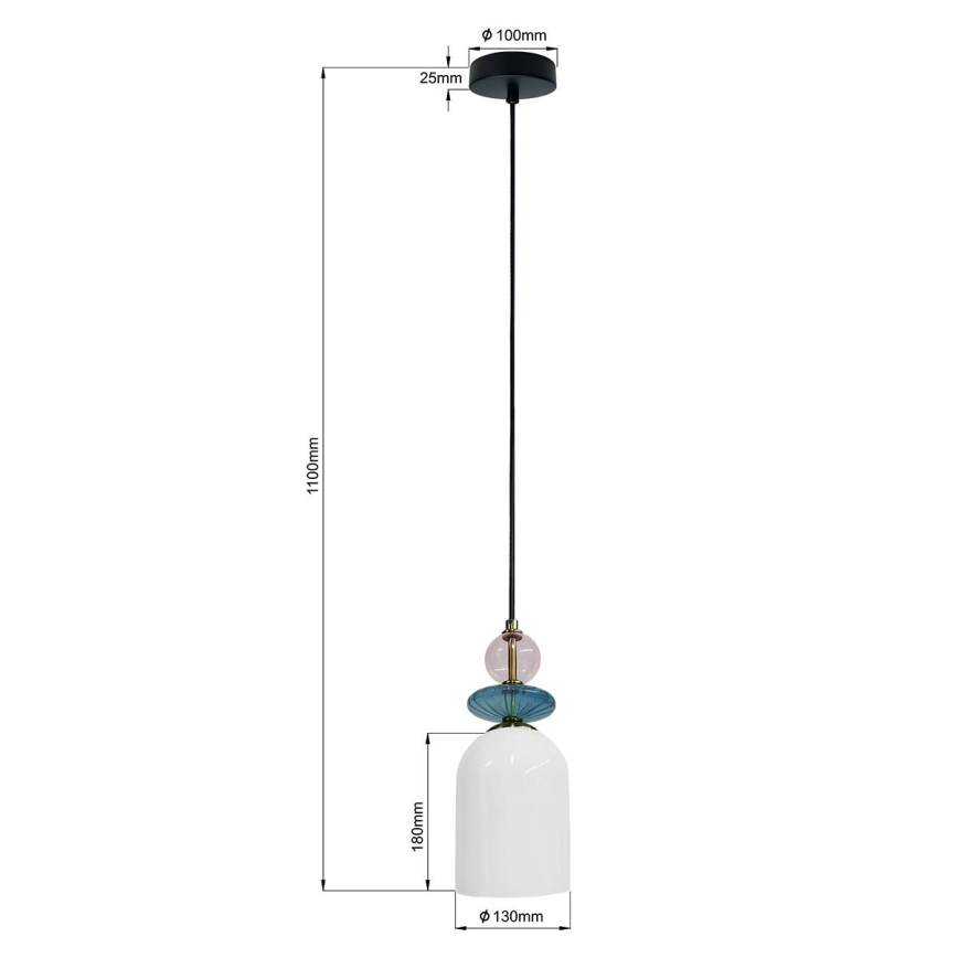 Luster na sajli TROPEA 1xE27/15W/230V crna/dimno ljubičasta/plava/bijela