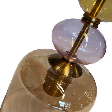 Luster na sajli TROPEA 1xE27/15W/230V crna/zadimljeno-bež/ružičasta