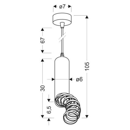 Luster na sajli TUBA 1xGU10/50W/230V bijela