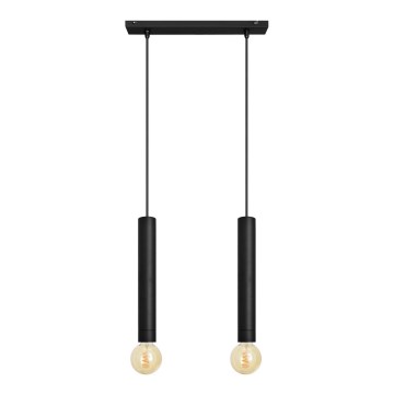 Luster na sajli TUBA 2xE27/15W/230V crna