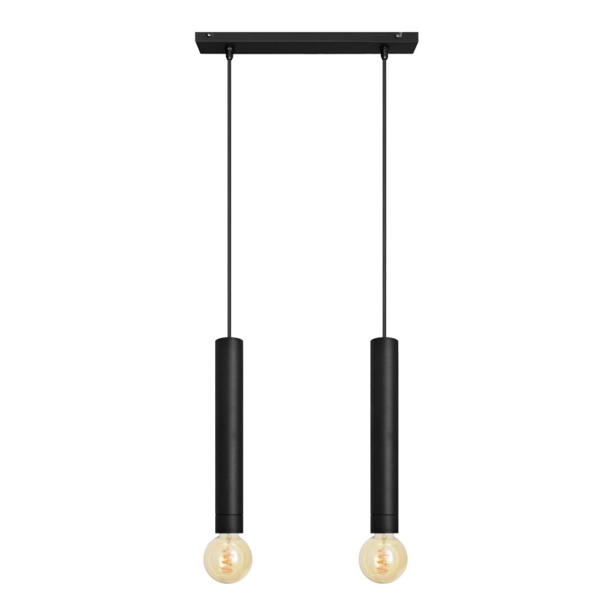 Luster na sajli TUBA 2xE27/15W/230V crna