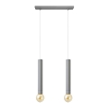 Luster na sajli TUBA 2xE27/15W/230V siva