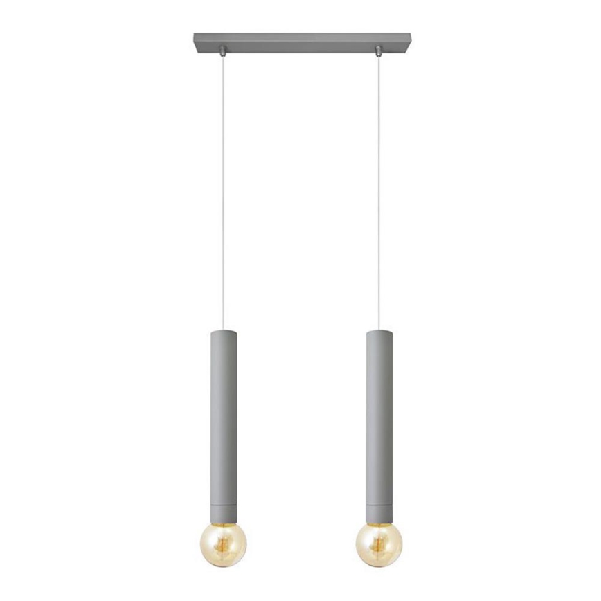 Luster na sajli TUBA 2xE27/15W/230V siva