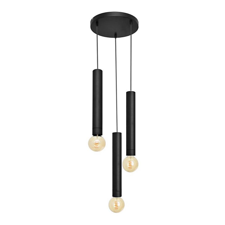 Luster na sajli TUBA 3xE27/15W/230V crna