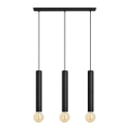 Luster na sajli TUBA 3xE27/15W/230V crna