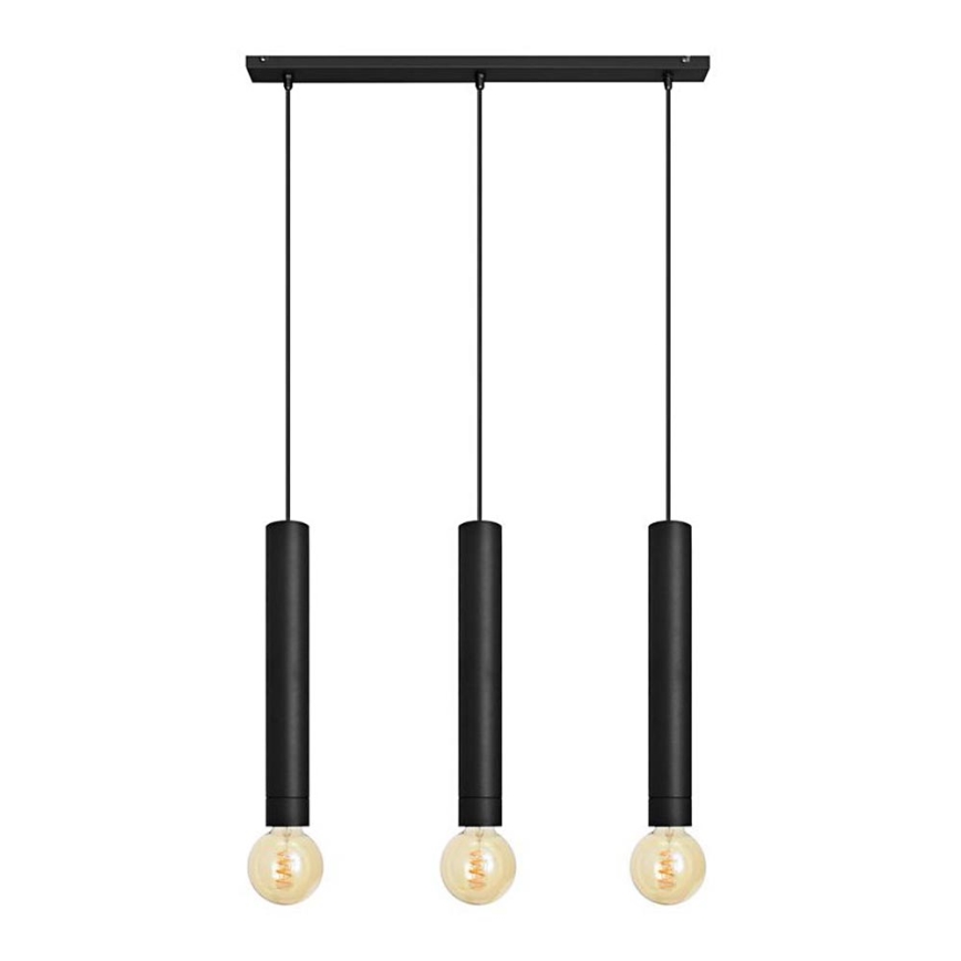 Luster na sajli TUBA 3xE27/15W/230V crna