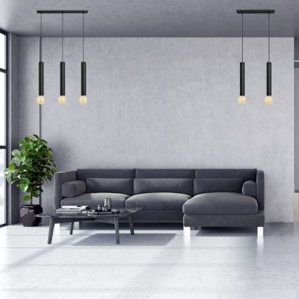 Luster na sajli TUBA 3xE27/15W/230V crna