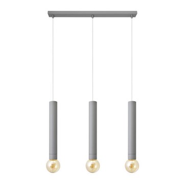 Luster na sajli TUBA 3xE27/15W/230V siva