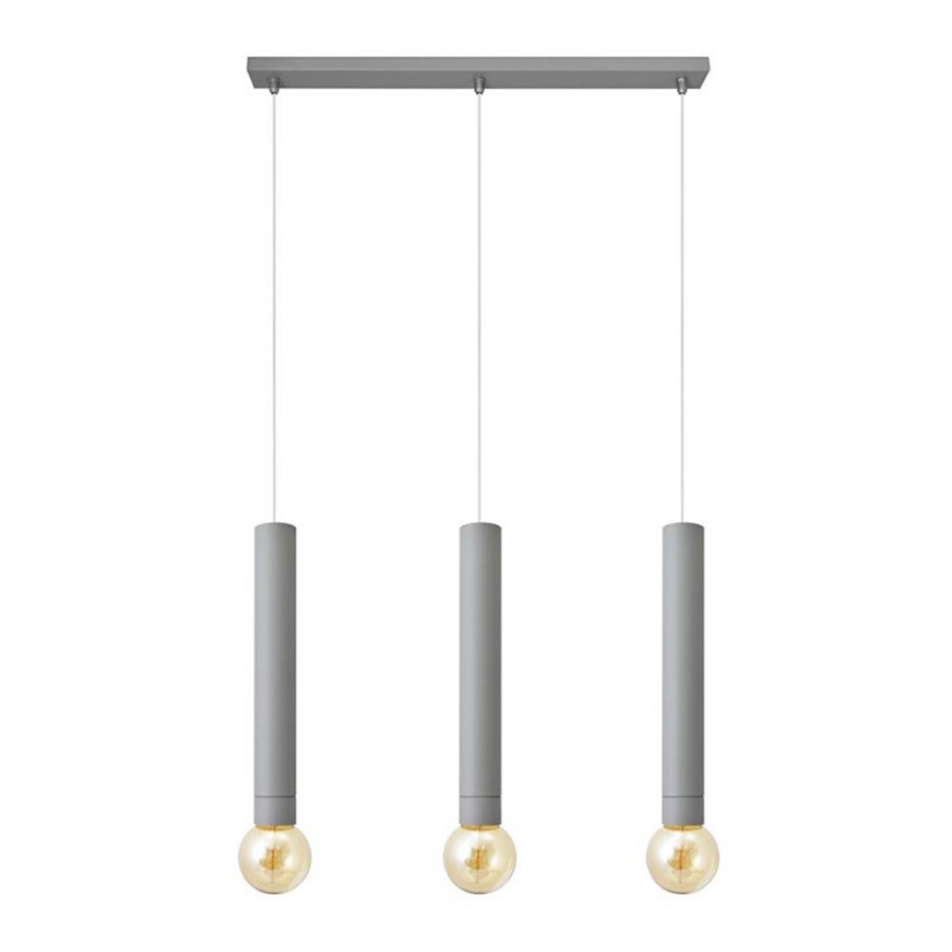 Luster na sajli TUBA 3xE27/15W/230V siva
