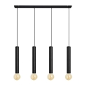 Luster na sajli TUBA 4xE27/15W/230V crna