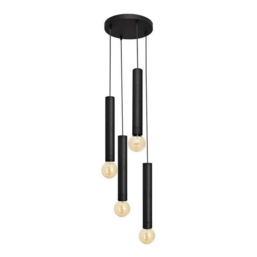 Luster na sajli TUBA 4xE27/15W/230V crna