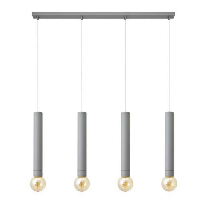 Luster na sajli TUBA 4xE27/15W/230V siva