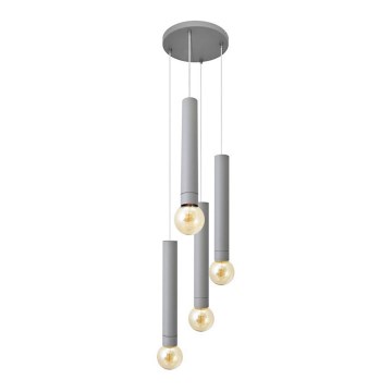 Luster na sajli TUBA 4xE27/15W/230V siva