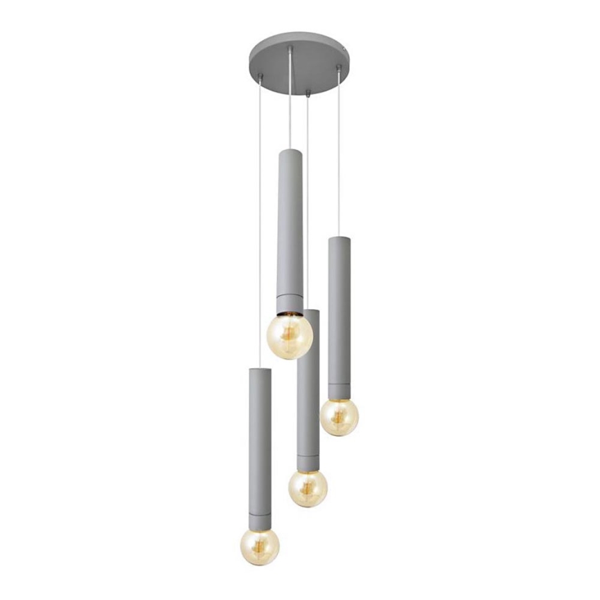 Luster na sajli TUBA 4xE27/15W/230V siva