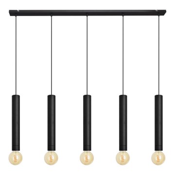 Luster na sajli TUBA 5xE27/15W/230V crna