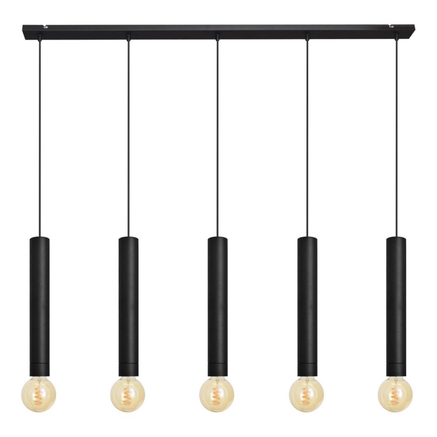 Luster na sajli TUBA 5xE27/15W/230V crna
