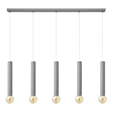 Luster na sajli TUBA 5xE27/15W/230V siva