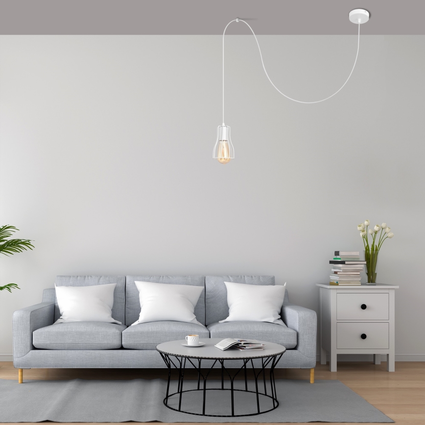 Luster na sajli TUBE 1xE27/15W/230V bijela