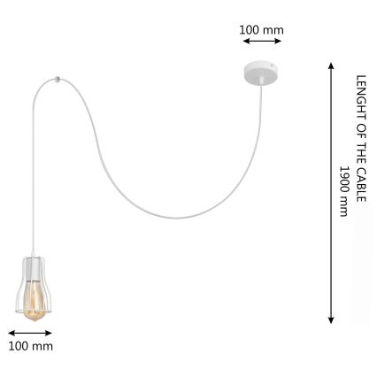 Luster na sajli TUBE 1xE27/15W/230V bijela