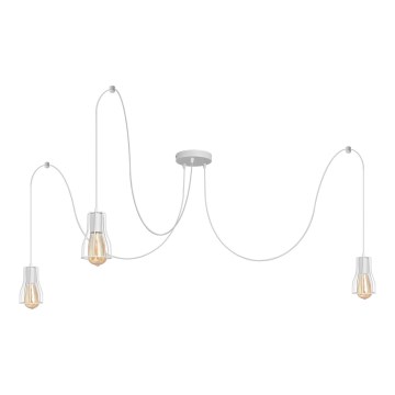 Luster na sajli TUBE 3xE27/15W/230V pauk bijela