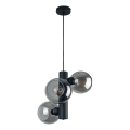 Luster na sajli TUBE 3xE27/60W/230V crna/dimna crna