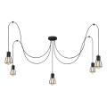 Luster na sajli TUBE 5xE27/15W/230V pauk crna