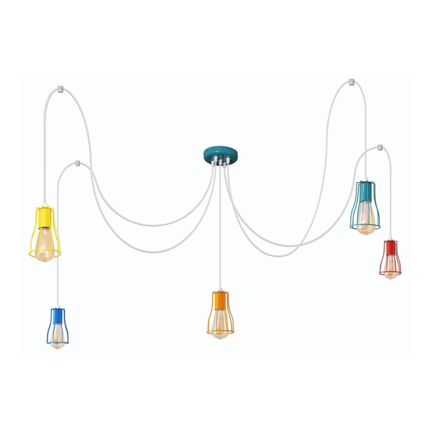 Luster na sajli TUBE 5xE27/20W/230V pauk