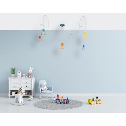 Luster na sajli TUBE 5xE27/20W/230V pauk