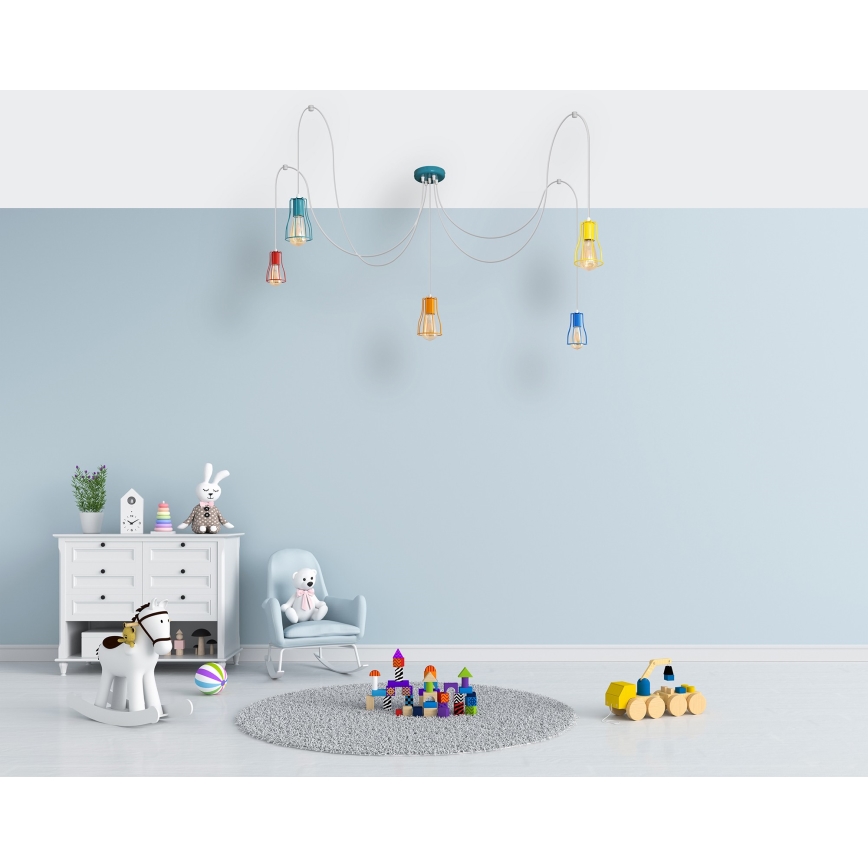 Luster na sajli TUBE 5xE27/20W/230V pauk