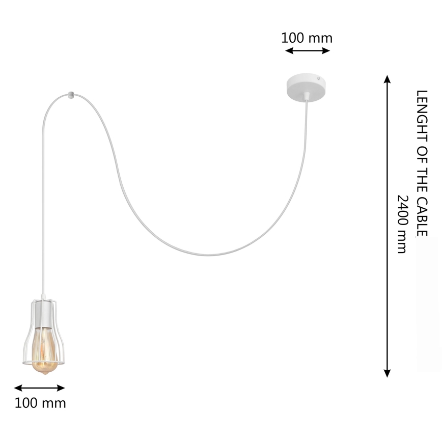Luster na sajli TUBE LONG 1xE27/15W/230V bijela