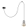 Luster na sajli TUBE LONG 1xE27/15W/230V crna/sjajni krom