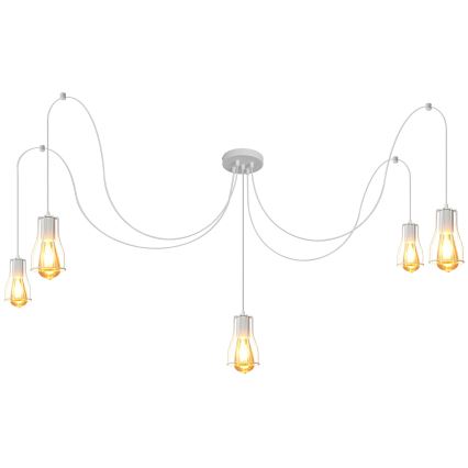 Luster na sajli TUBE LONG 5xE27/10W/230V bijela