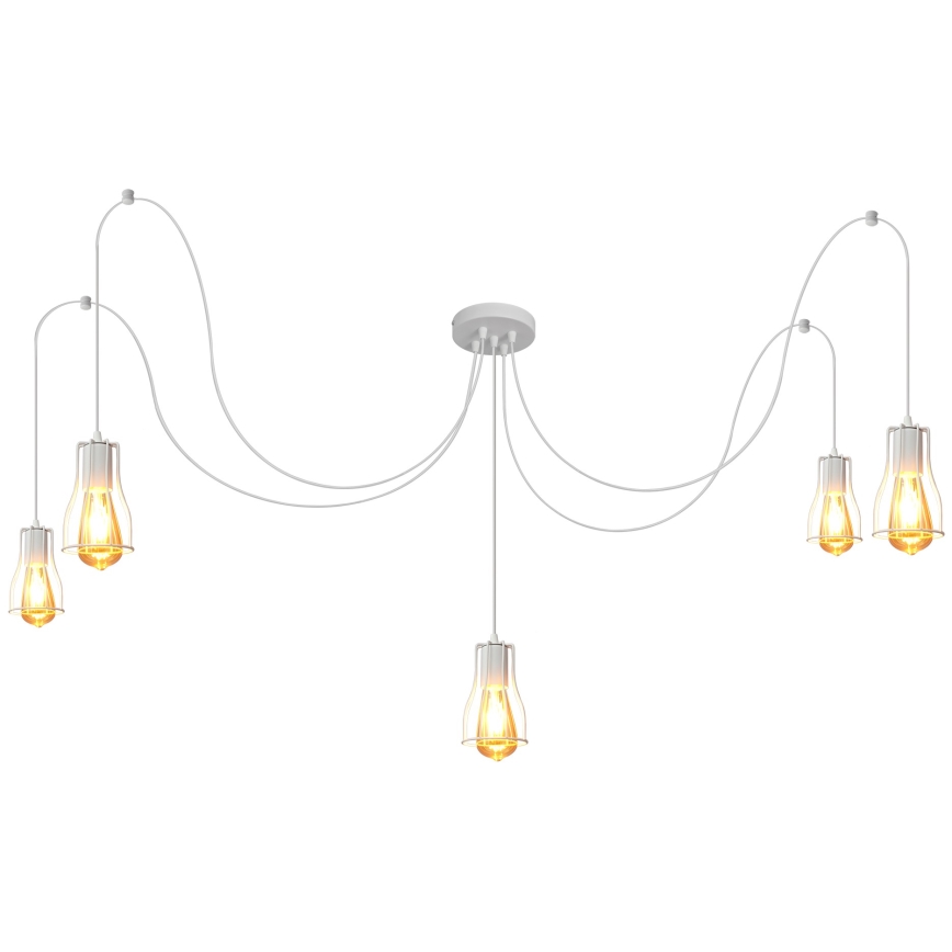 Luster na sajli TUBE LONG 5xE27/10W/230V bijela