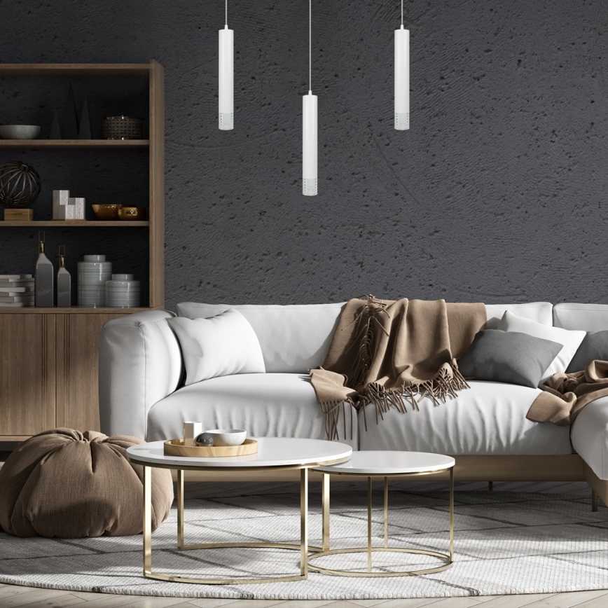 Luster na sajli TUBI 1xGU10/8W/230V bijela