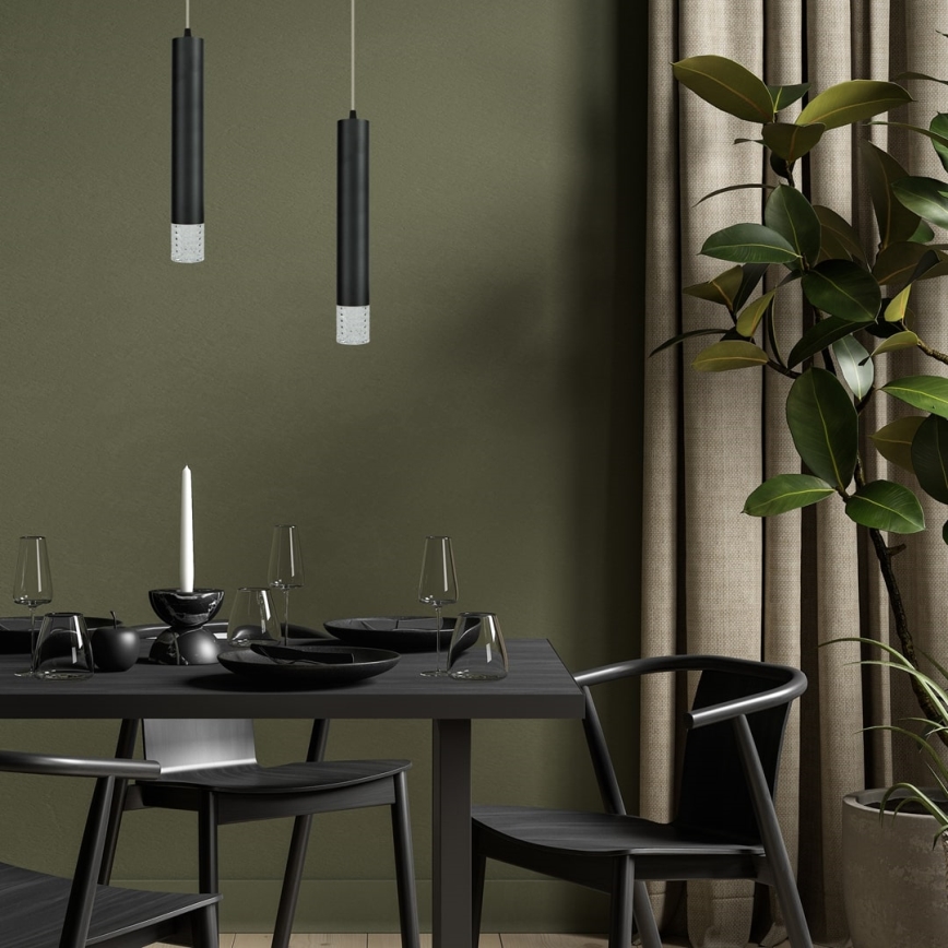 Luster na sajli TUBI 1xGU10/8W/230V crna