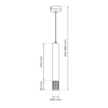 Luster na sajli TUBI 1xGU10/8W/230V sjajni krom